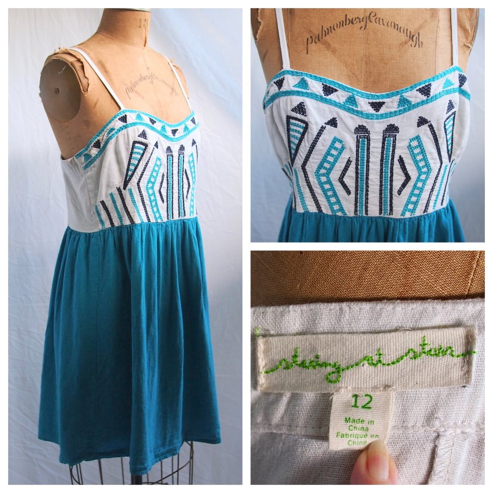 Staring at Stars Blue and White Dress